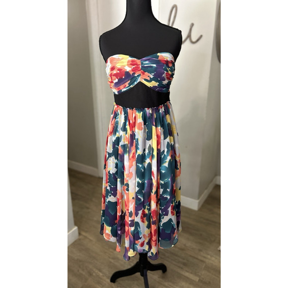 NWT The Limited Strapless Multi Color Party Dress Hoco Size 4 (Orig. $128) - Picture 1 of 7